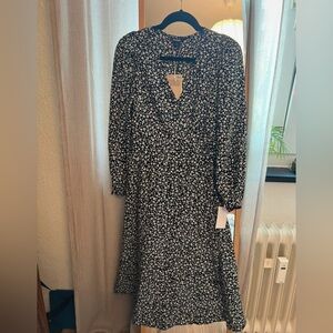 Elegant Black Floral wrap Dress Monki